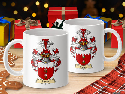 Physical Item 11oz / White Liston Clan Coat Of Arms Scottish Mug