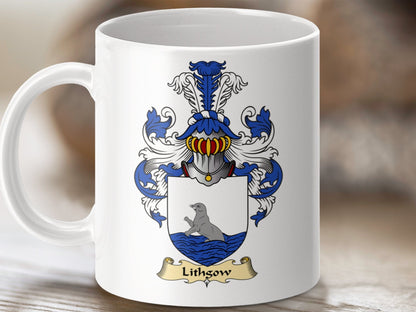 Physical Item 11oz / White Lithgow Clan Coat Of Arms Scottish Mug