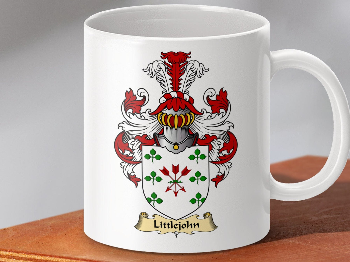 Physical Item 11oz / White Littlejohn Clan Coat Of Arms Scottish Mug