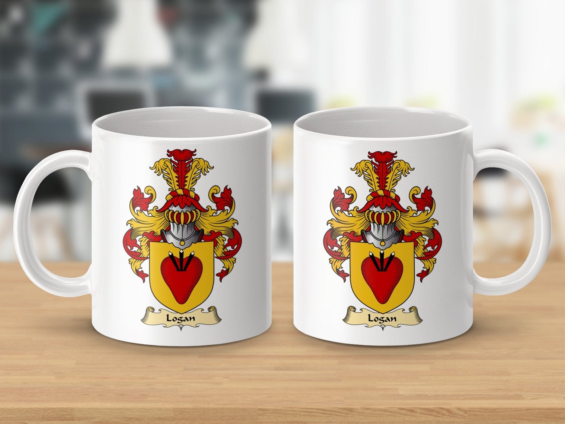 Physical Item 11oz / White Logan Clan Coat Of Arms Scottish mug