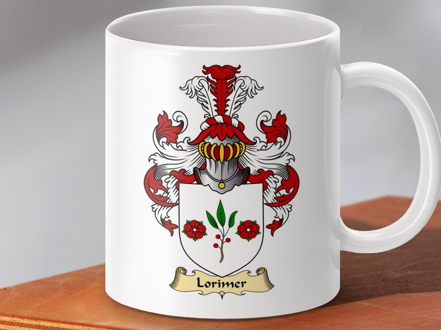 Physical Item 11oz / White Lorimer Clan Coat Of Arms Scottish Mug