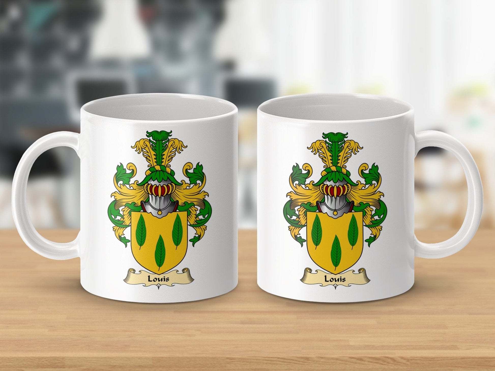 Physical Item 11oz / White Louis Clan Coat Of Arms Scottish Mug