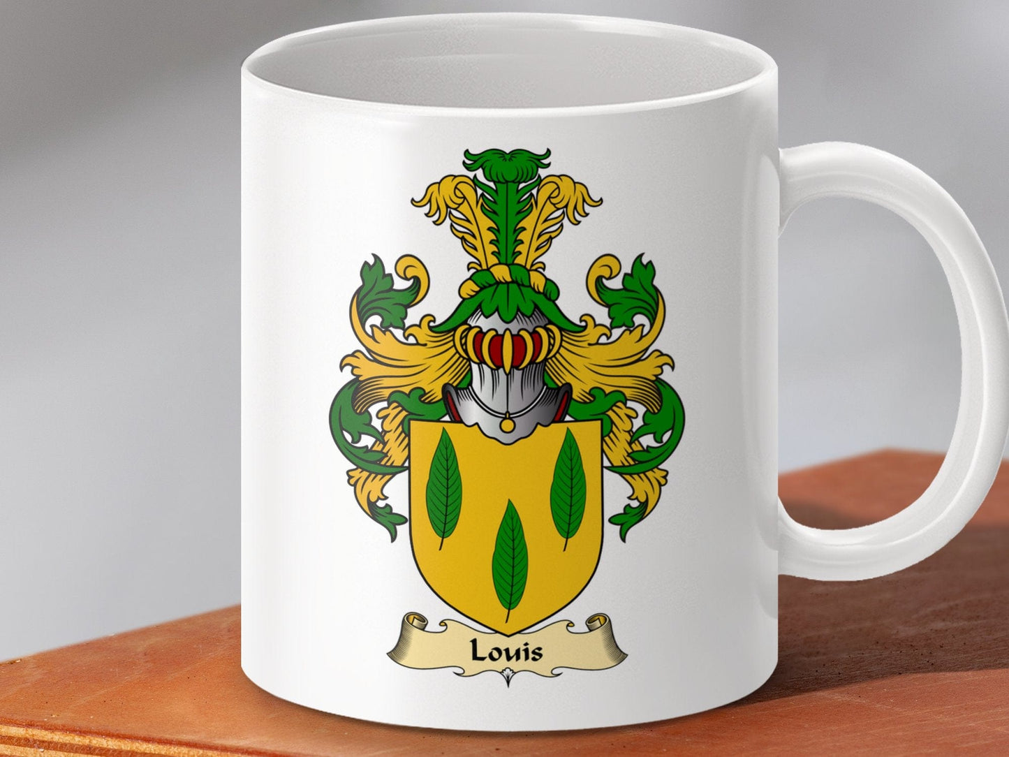 Physical Item 11oz / White Louis Clan Coat Of Arms Scottish Mug