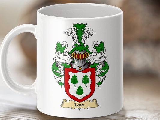 Physical Item 11oz / White Low Clan Coat Of Arms Scottish Mug