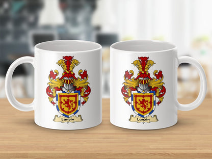 Physical Item 11oz / White Lundin Clan Coat Of Arms Scottish Mug