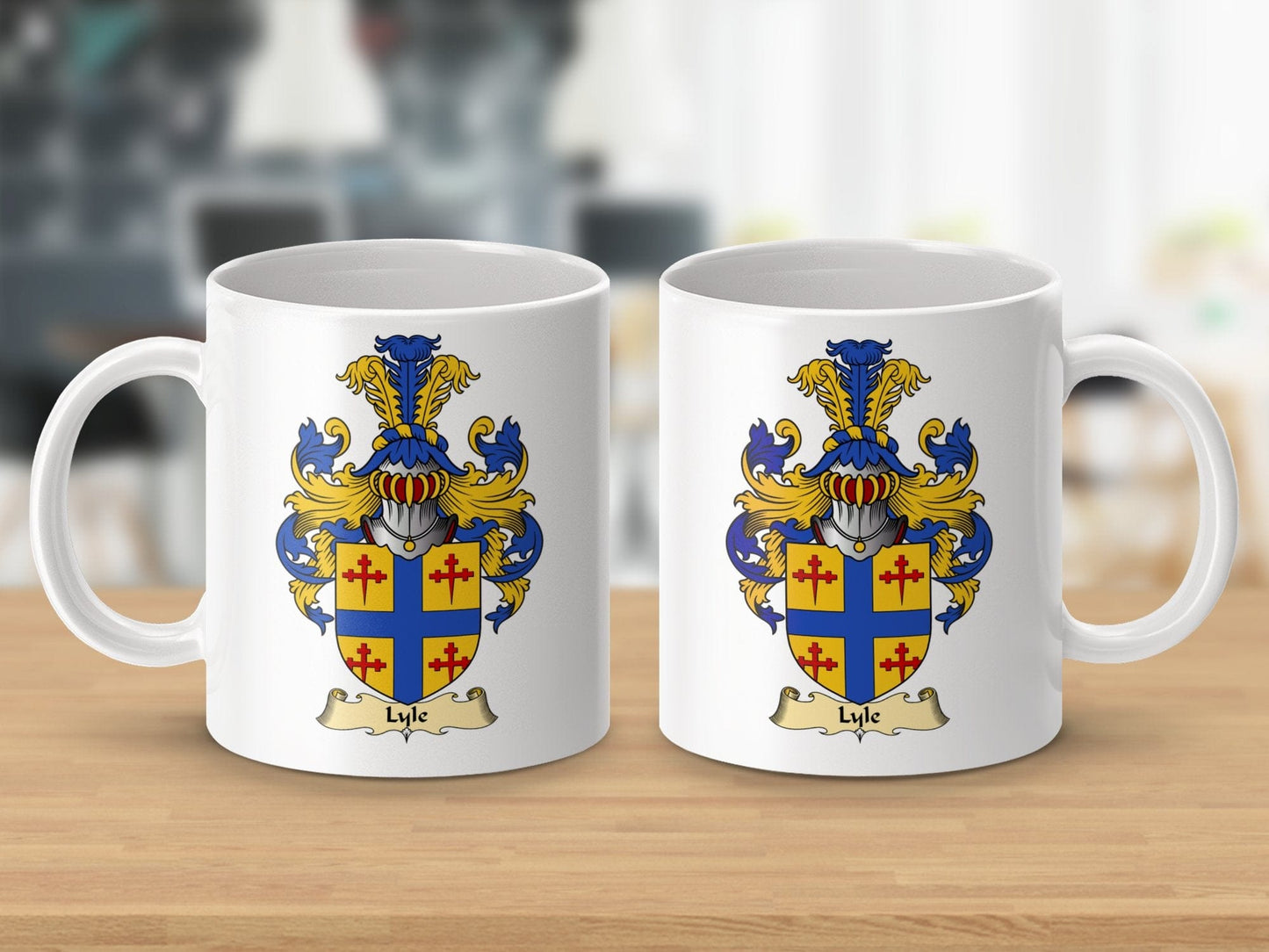 Physical Item 11oz / White Lyle Clan Coat Of Arms Scottish Heritage Mug