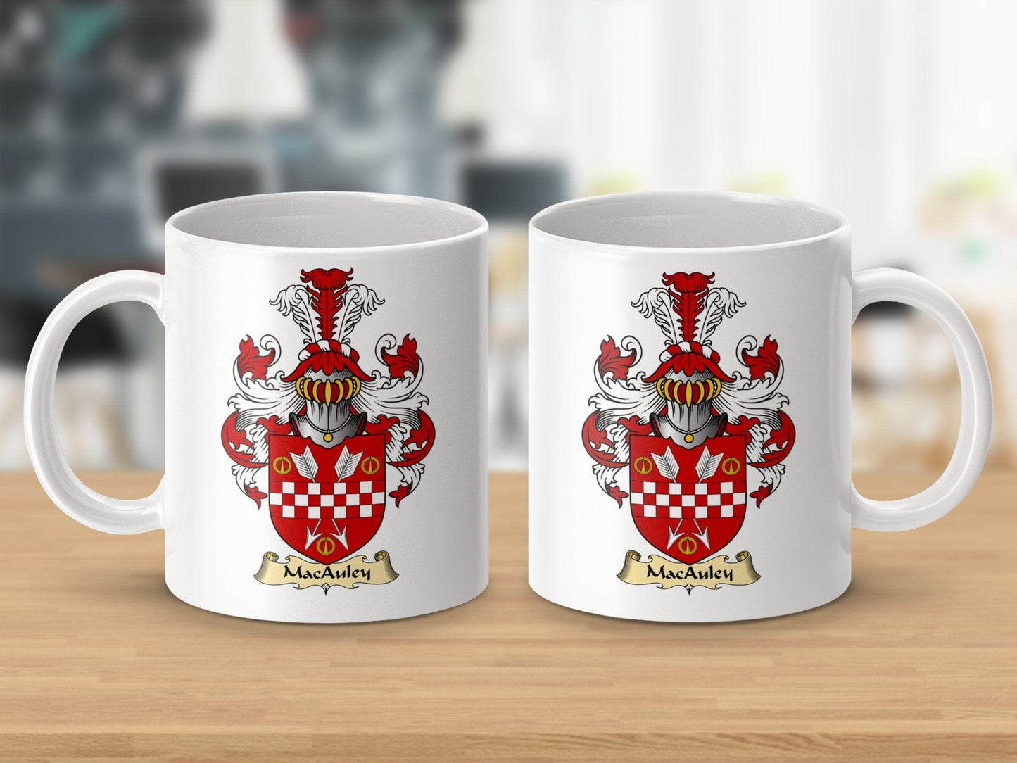 Physical Item 11oz / White MacAuley Clan Coat Of Arms Scottish Mug