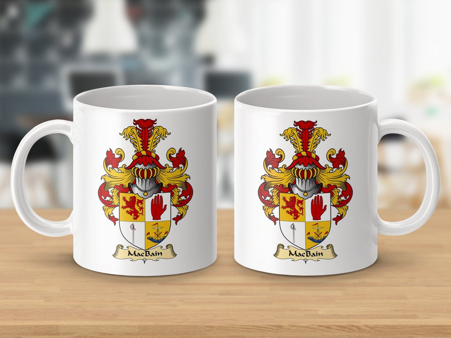 Physical Item 11oz / White MacBain Clan Coat Of Arms Scottish Mug