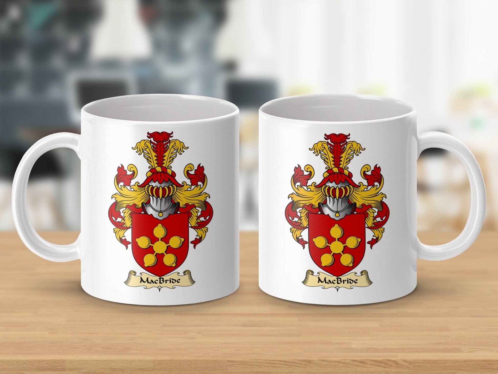 Physical Item 11oz / White MacBride Clan Coat Of Arms Scottish Mug