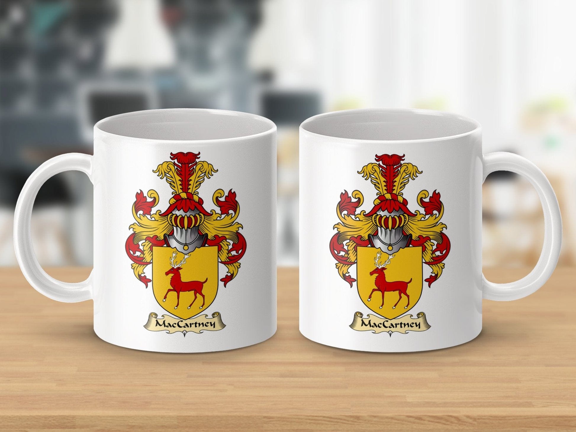 Physical Item 11oz / White MacCartney Clan Coat Of Arms Scottish mug