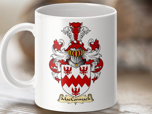 Physical Item 11oz / White MacCormack Clan Coat Of Arms Scottish Mug