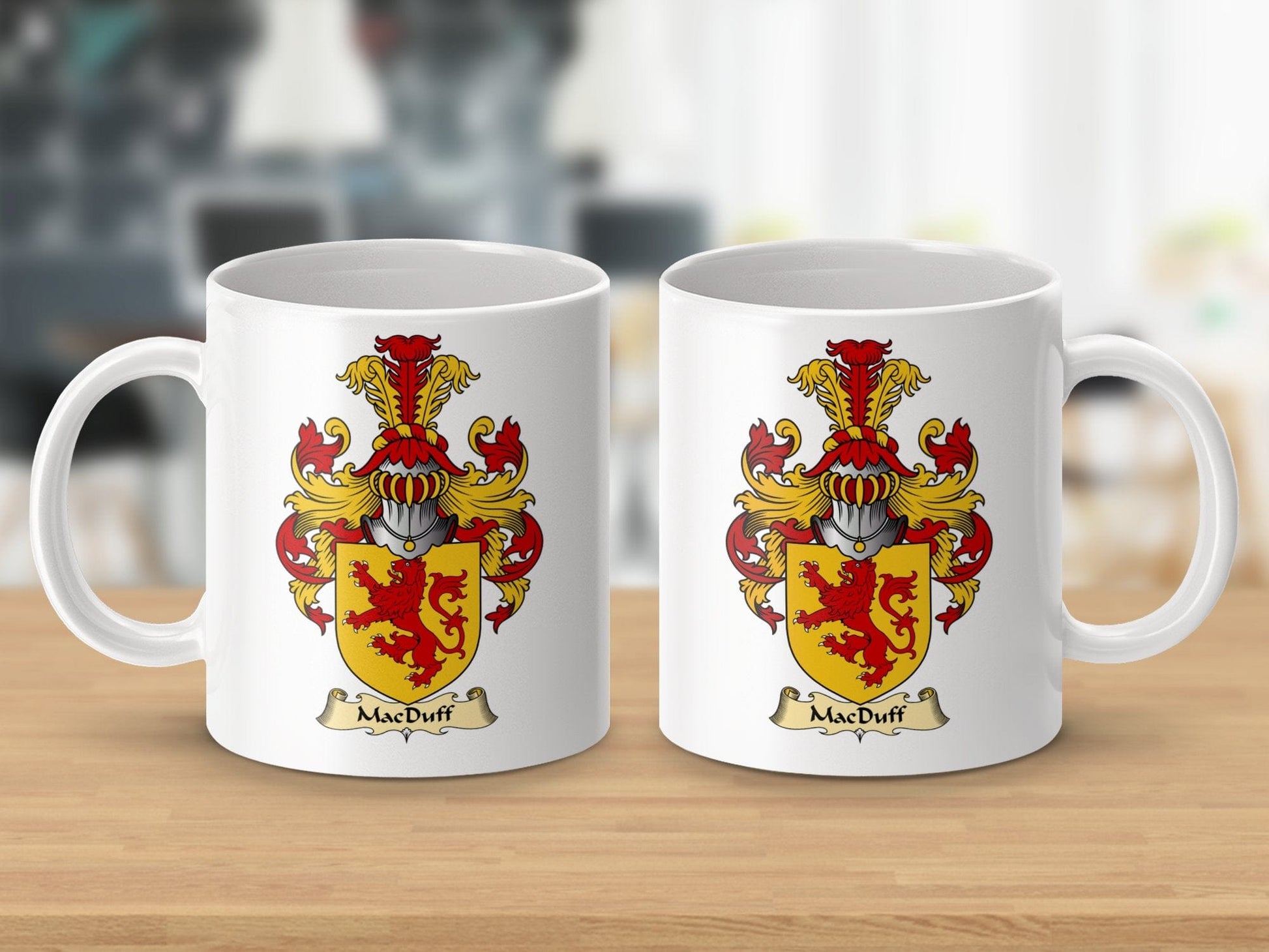 Physical Item 11oz / White MacDuff Clan Coat Of Arms Scottish Mug