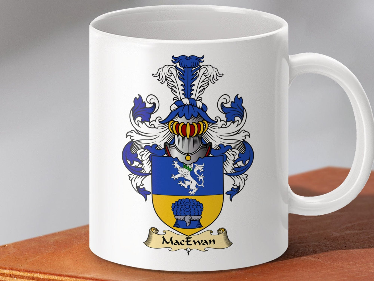 Physical Item 11oz / White MacEwan Clan Coat Of Arms Scottish Mug