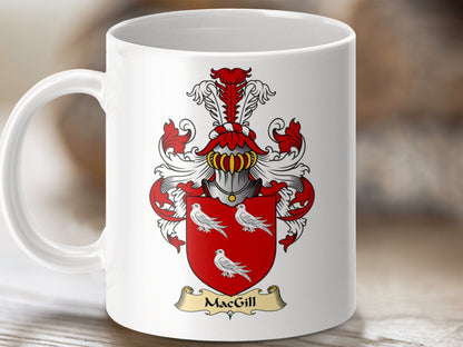 Physical Item 11oz / White MacGill Clan Coat Of Arms Scottish Mug