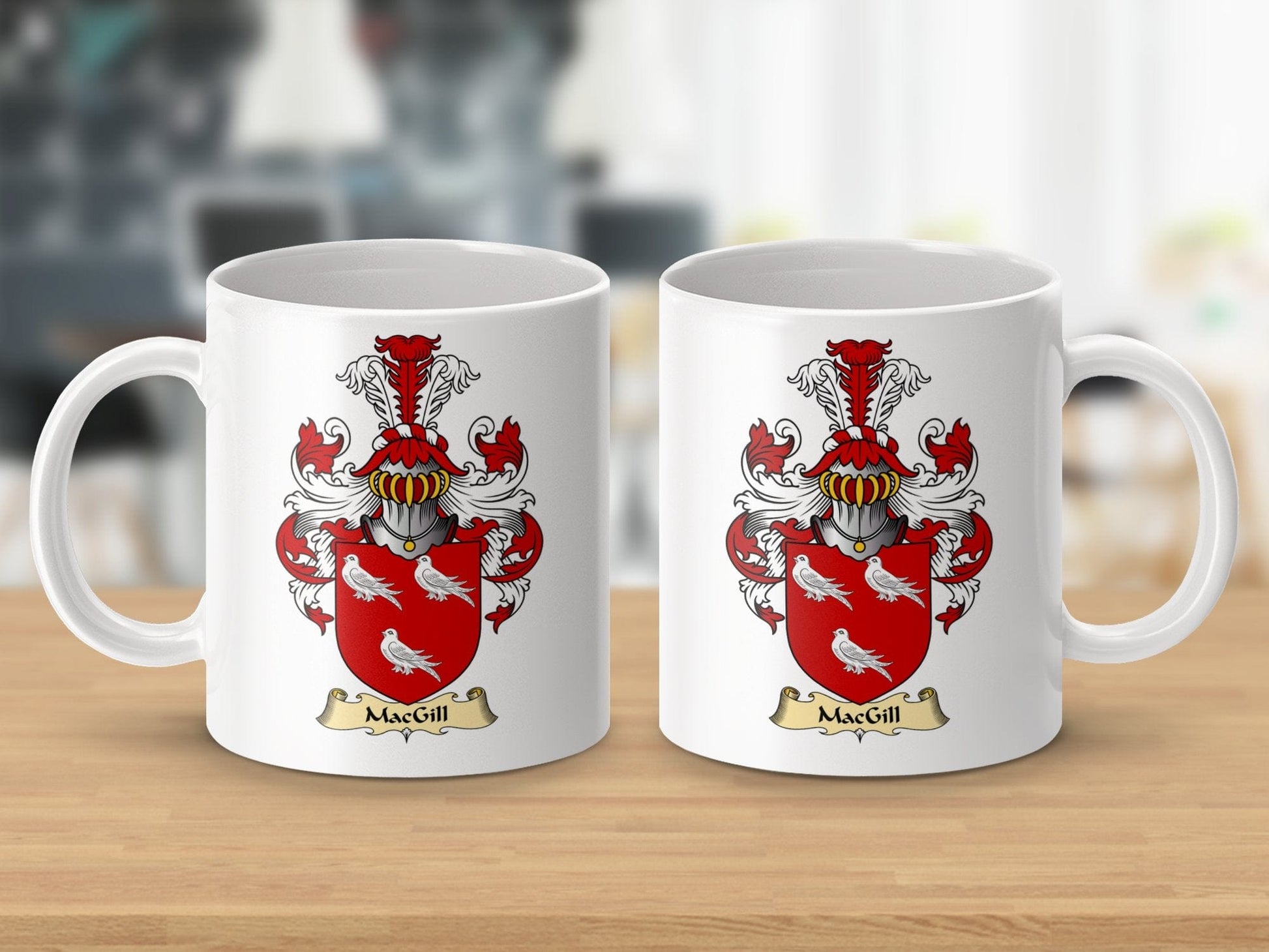 Physical Item 11oz / White MacGill Clan Coat Of Arms Scottish Mug