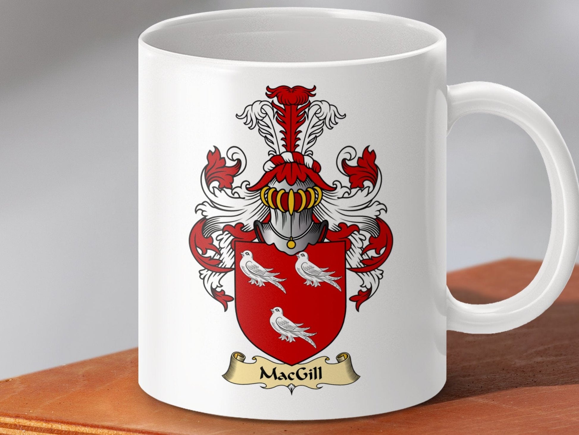 Physical Item 11oz / White MacGill Clan Coat Of Arms Scottish Mug