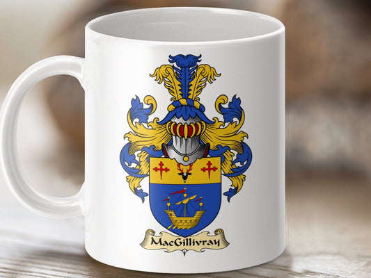 Physical Item 11oz / White MacGillivray Clan Coat Of Arms Scottish Mug