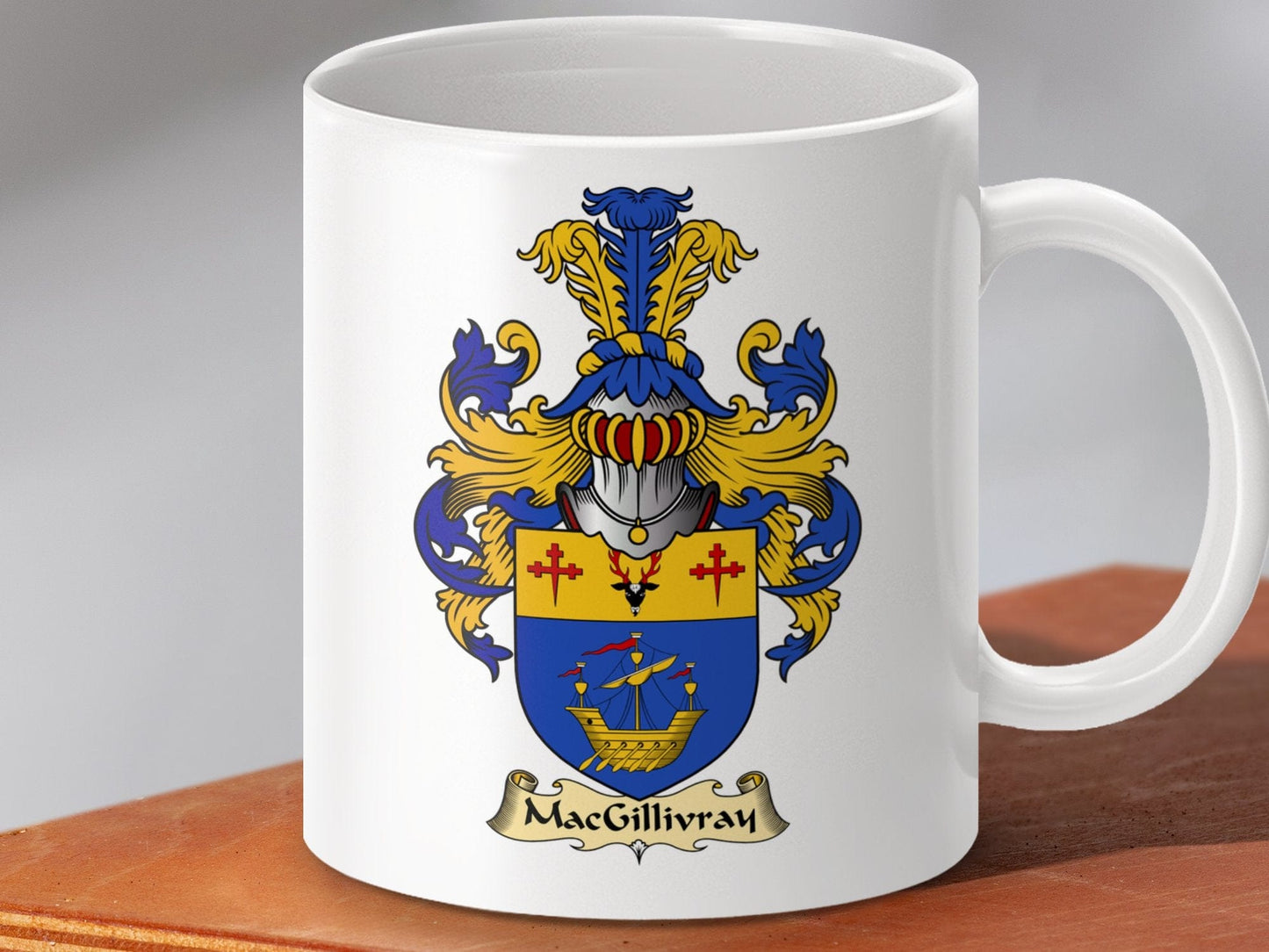 Physical Item 11oz / White MacGillivray Clan Coat Of Arms Scottish Mug