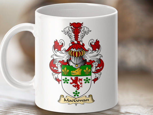 Physical Item 11oz / White Macgowan Clan Coat Of Arms Scottish Mug