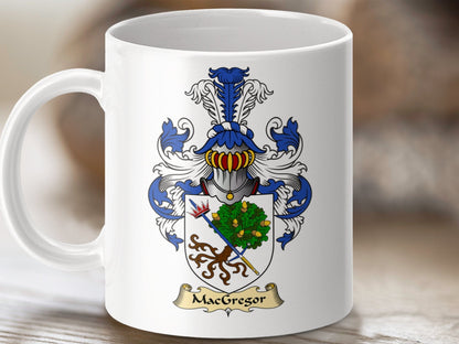 Physical Item 11oz / White Macgregor Clan Coat Of Arms Scottish Mug