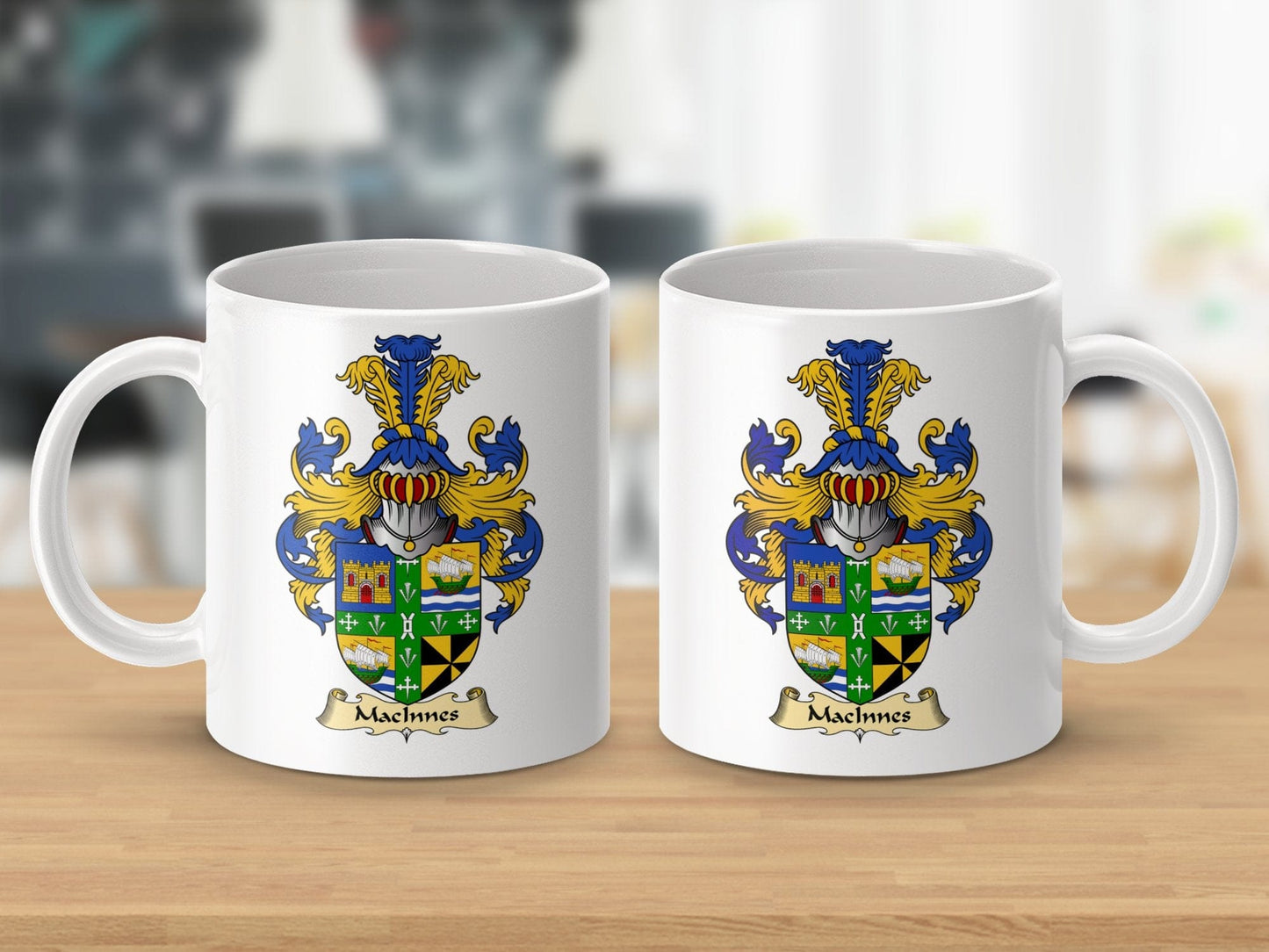 Physical Item 11oz / White MacInnes Clan Coat Of Arms Scottish Mug