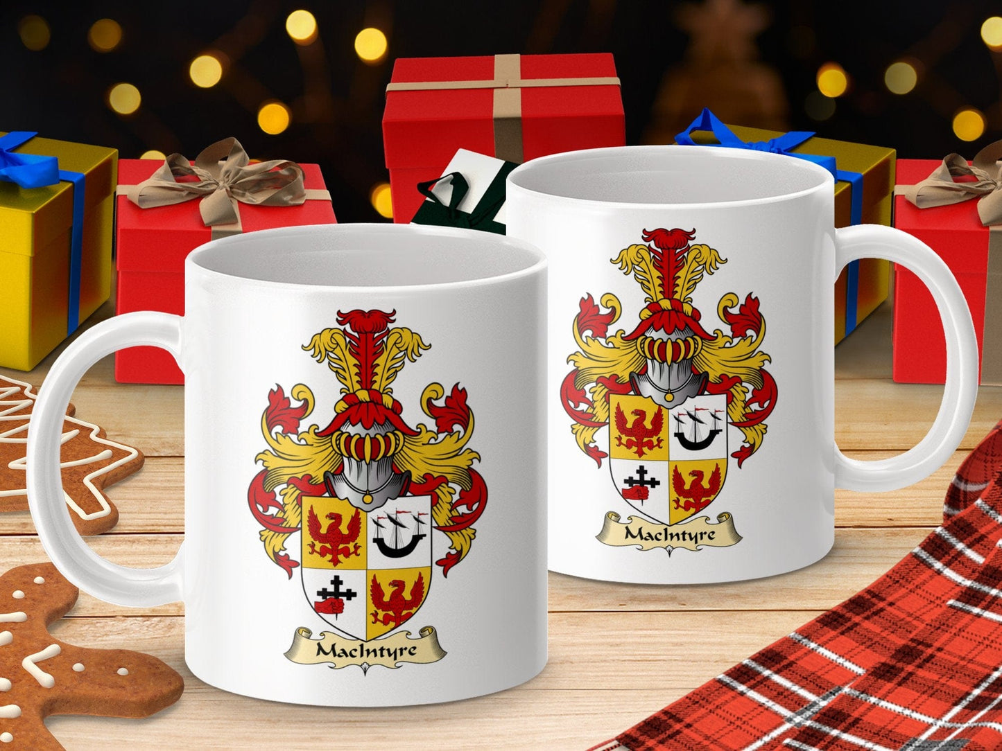 Physical Item 11oz / White MacIntyre Clan Coat Of Arms Scottish Mug