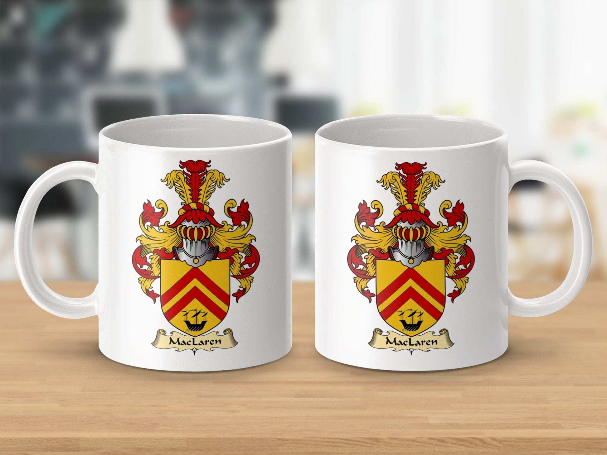 Physical Item 11oz / White Maclaren Clan Coat Of Arms Scottish Mug