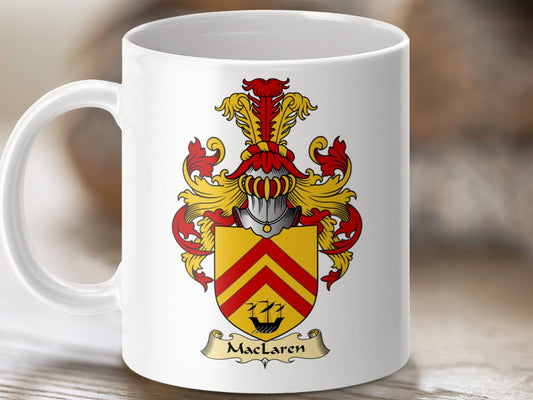 Physical Item 11oz / White Maclaren Clan Coat Of Arms Scottish Mug