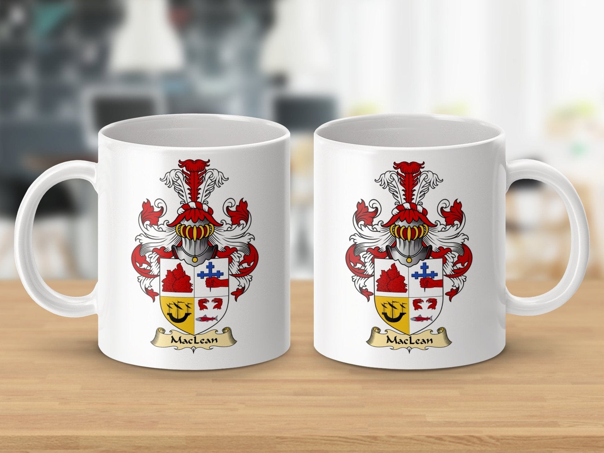 Physical Item 11oz / White MacLean Clan Coat Of Arms Scottish Coffee Mug