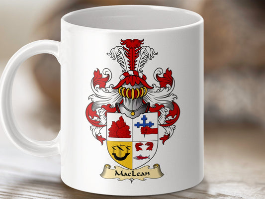 Physical Item 11oz / White MacLean Clan Coat Of Arms Scottish Coffee Mug