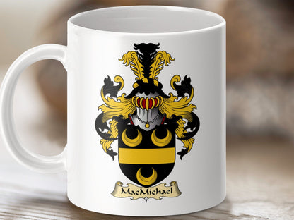 Physical Item 11oz / White MacMichael Clan Coat Of Arms Scottish Heritage Mug