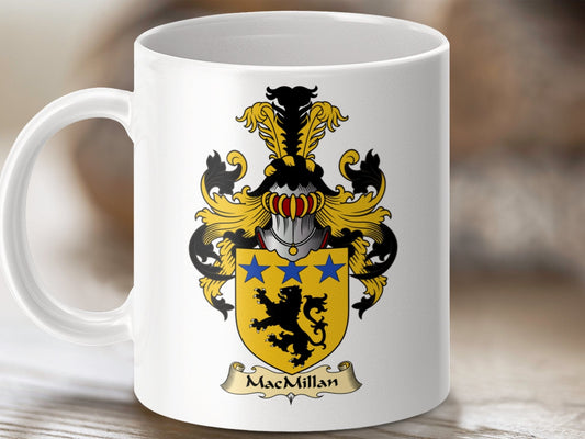 Physical Item 11oz / White MacMillan Clan Coat Of Arms Scottish Mug