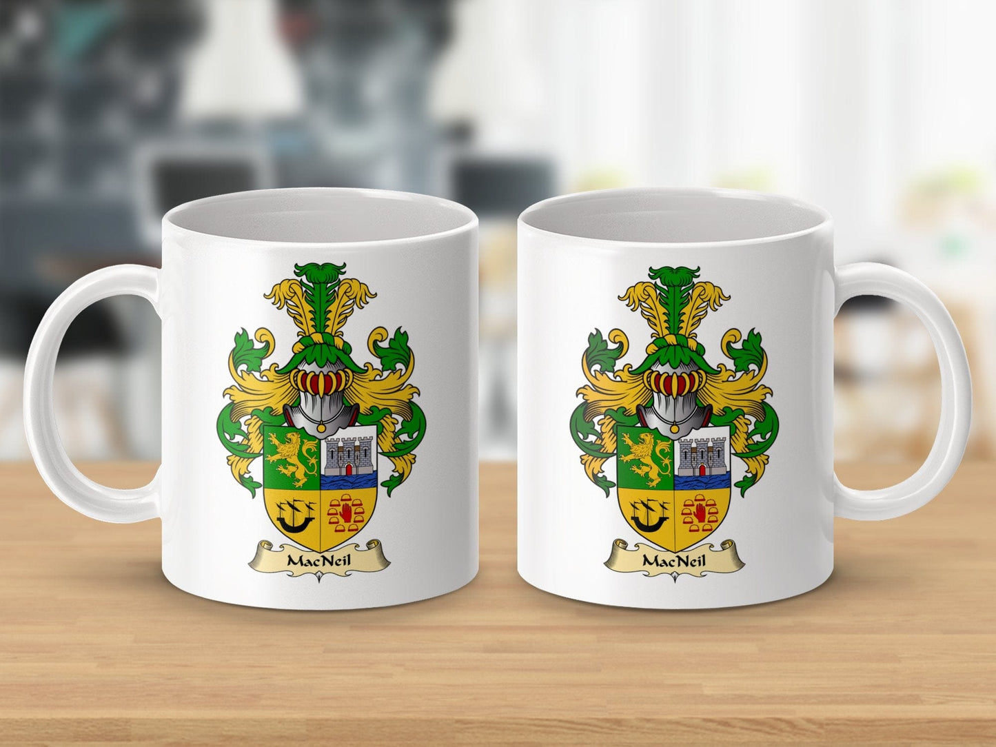 Physical Item 11oz / White MacNeil Clan Coat Of Arms Scottish Mug