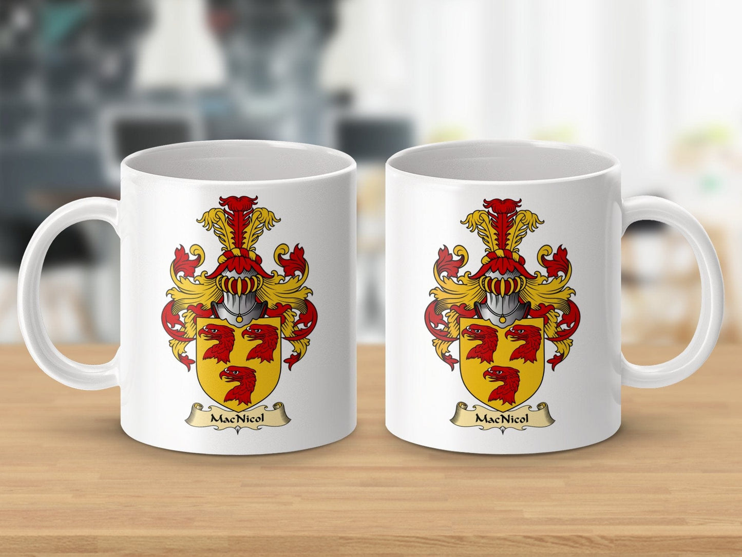 Physical Item 11oz / White MacNicol Clan Coat Of Arms Scottish Mug