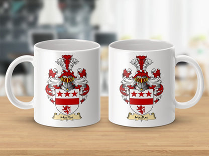 Physical Item 11oz / White MacRae Clan Coat Of Arms Scottish Mug