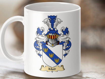 Physical Item 11oz / White Mair Clan Coat Of Arms Scottish Clan Emblem Mug