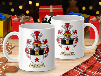 Physical Item 11oz / White Majoribanks Clan Coat Of Arms Scottish Mug