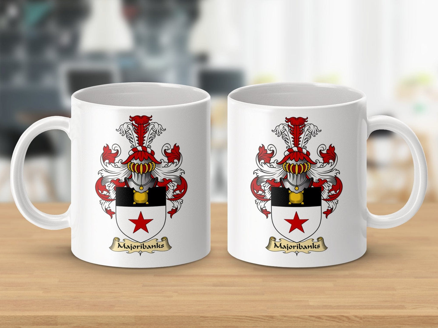 Physical Item 11oz / White Majoribanks Clan Coat Of Arms Scottish Mug