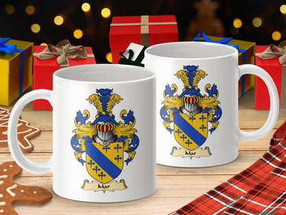 Physical Item 11oz / White Mar Clan Coat Of Arms Scottish Mug