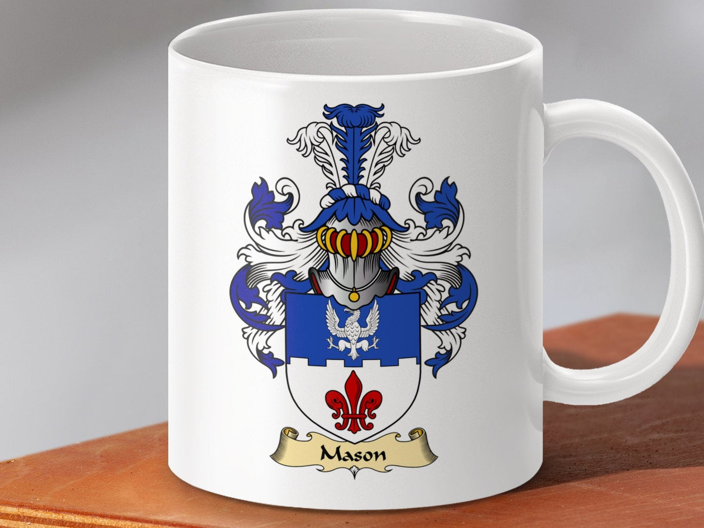 Physical Item 11oz / White Mason Clan Coat Of Arms Scottish Clan Crest Mug