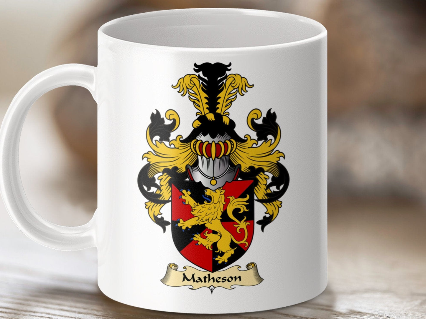 Physical Item 11oz / White Matheson Clan Coat Of Arms Scottish Mug