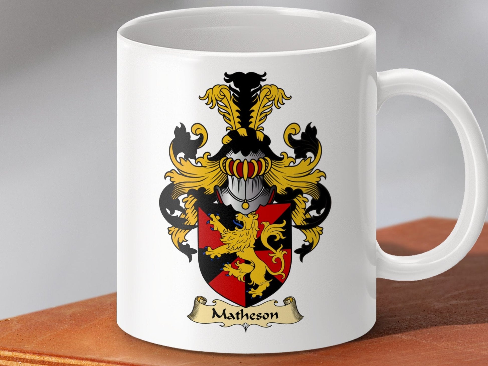 Physical Item 11oz / White Matheson Clan Coat Of Arms Scottish Mug