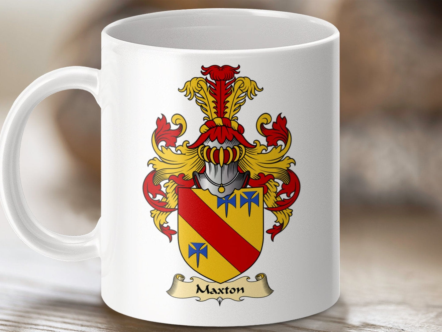 Physical Item 11oz / White Maxton Clan Coat Of Arms Scottish Gifts Legacy Mug