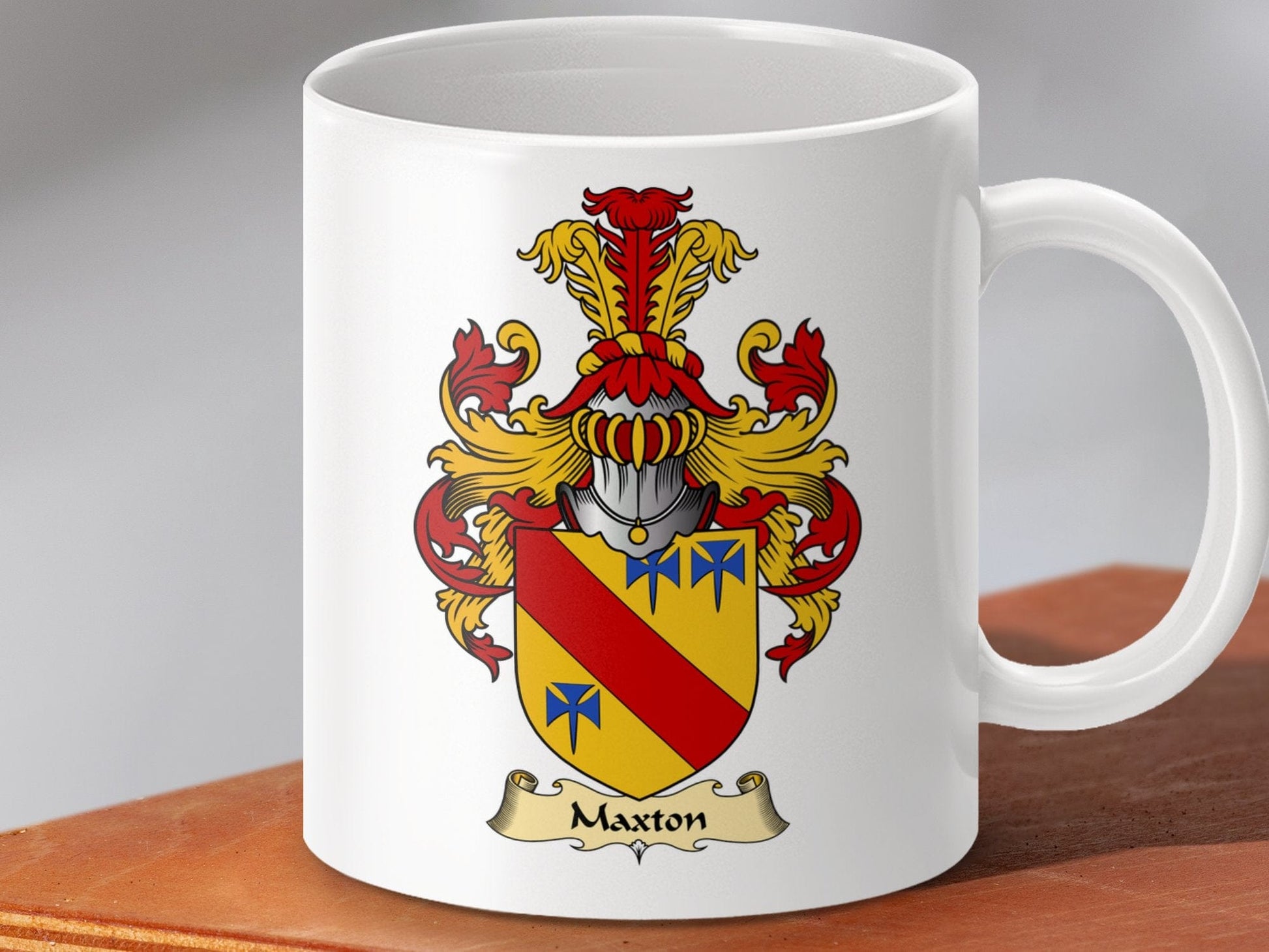 Physical Item 11oz / White Maxton Clan Coat Of Arms Scottish Gifts Legacy Mug