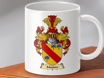 Physical Item 11oz / White Maxton Clan Coat Of Arms Scottish Gifts Legacy Mug