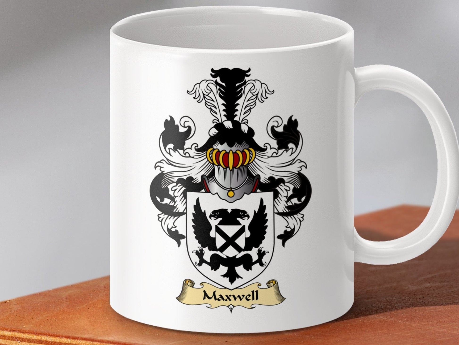 Physical Item 11oz / White Maxwell Clan Coat Of Arms Scottish Mug