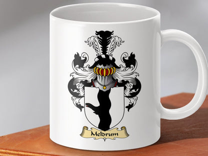 Physical Item 11oz / White Meldrum Clan Coat Of Arms Scottish Mug