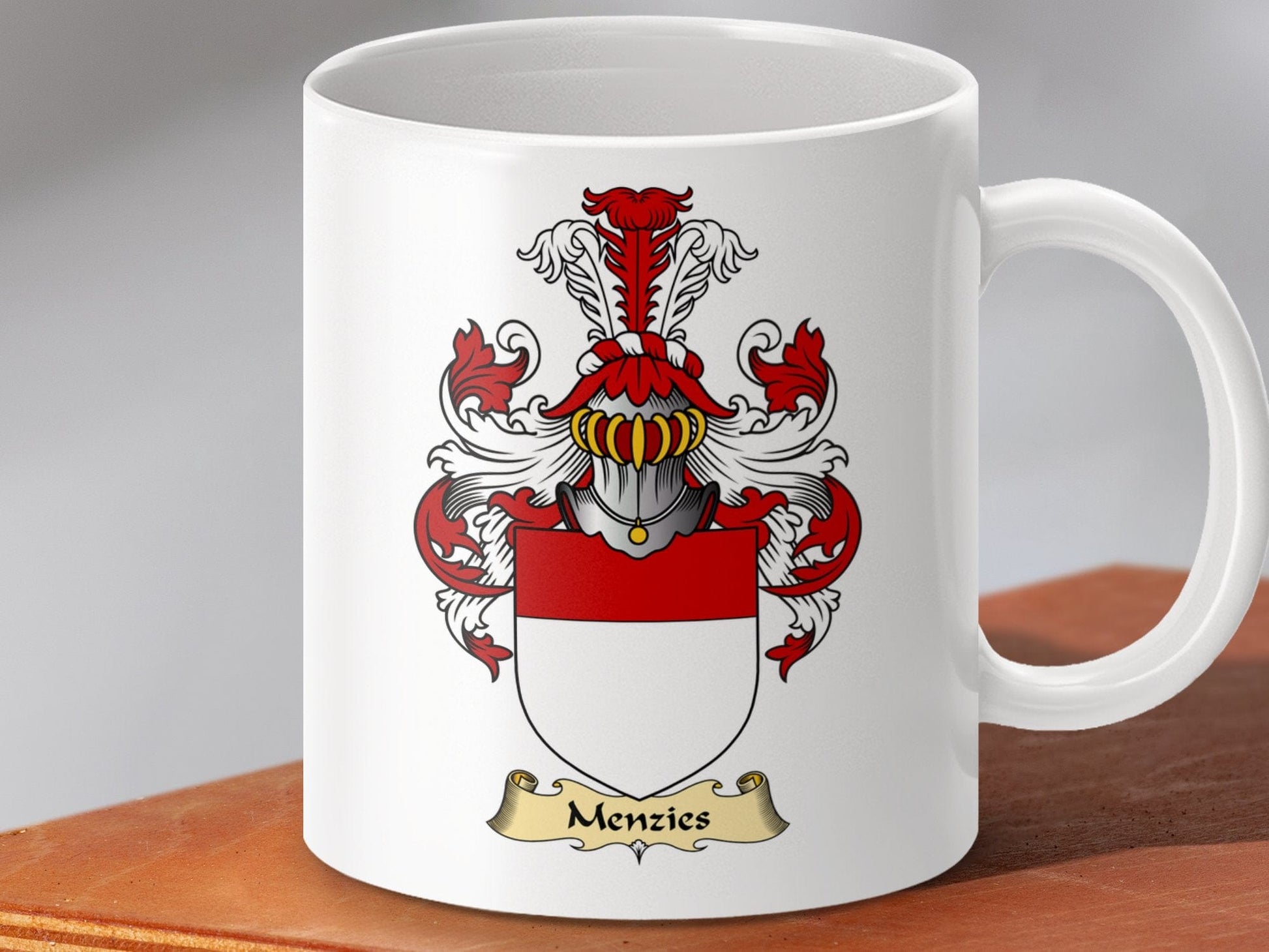 Physical Item 11oz / White Menzies Clan Coat Of Arms Scottish Mug