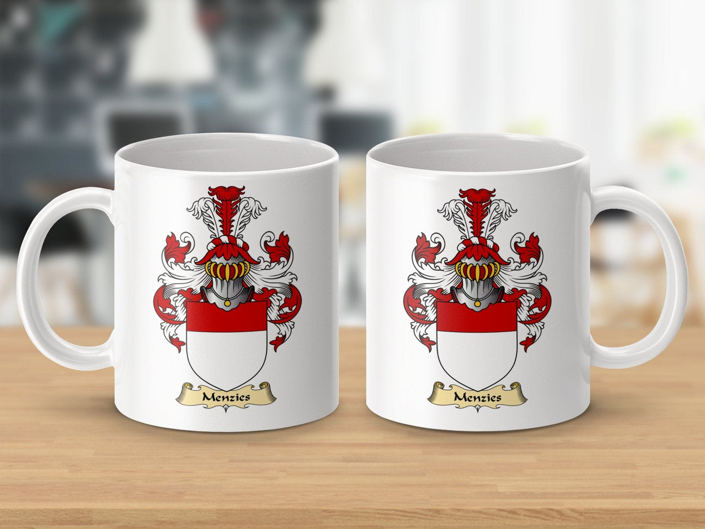 Physical Item 11oz / White Menzies Clan Coat Of Arms Scottish Mug