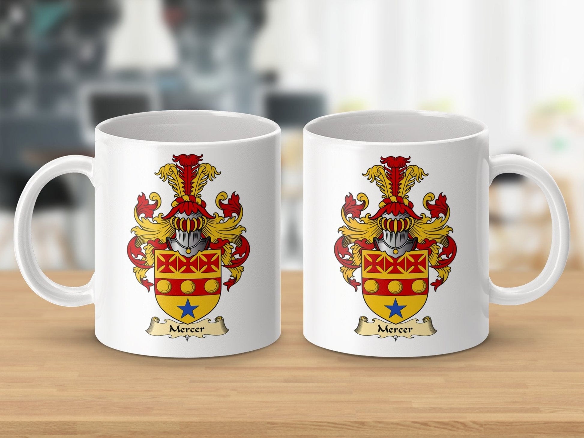 Physical Item 11oz / White Mercer Clan Coat Of Arms Scottish Mug